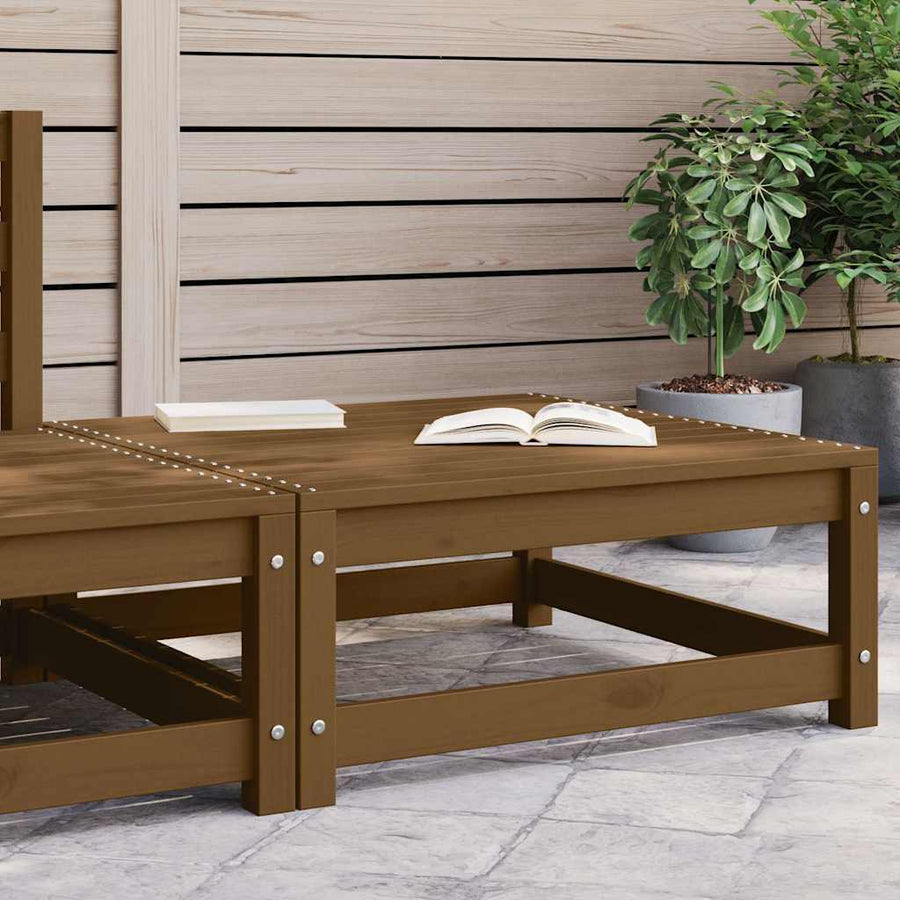 Garden Footstool 70x70x30 cm Honey Brown Solid Pinewood