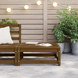Garden Footstool 70x70x30 cm Honey Brown Solid Pinewood - Side View
