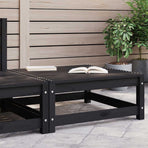 Garden Footstool 70x70x30 cm Black Solid Pinewood