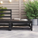 Garden Footstool 70x70x30 cm Black Solid Pinewood