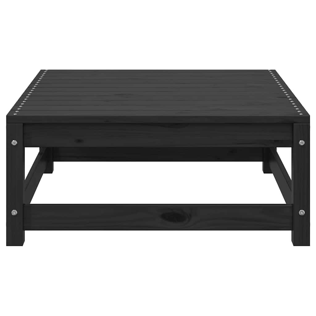 Garden Footstool 70x70x30 cm Black Solid Pinewood