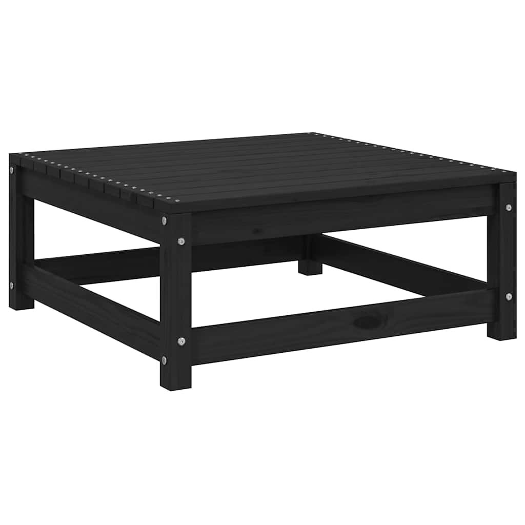 Garden Footstool 70x70x30 cm Black Solid Pinewood