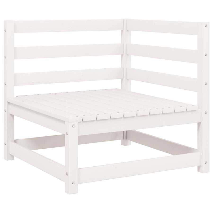 Garden Corner Sofas 2 pcs White Solid Pinewood