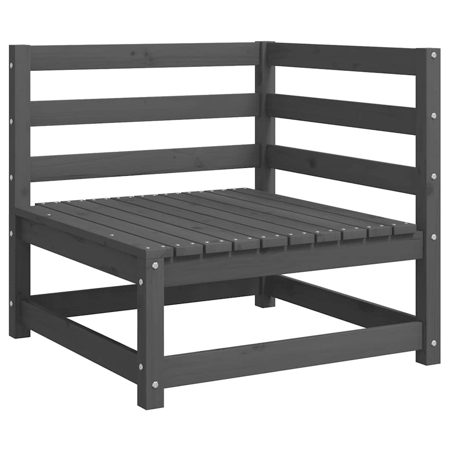 Garden Corner Sofas 2 pcs Grey Solid Pinewood