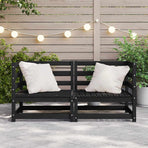 Garden Corner Sofas 2 pcs Black Solid Pinewood