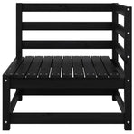 Garden Corner Sofas 2 pcs Black Solid Pinewood