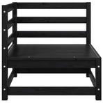 Garden Corner Sofas 2 pcs Black Solid Pinewood