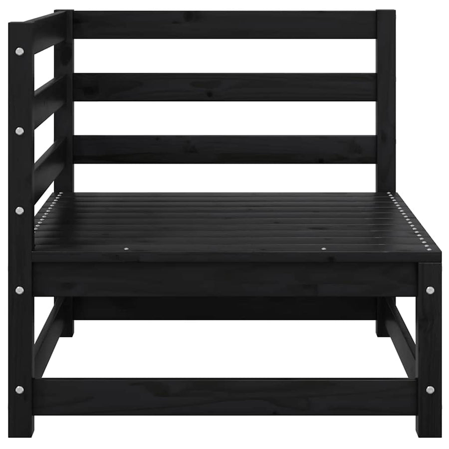 Garden Corner Sofas 2 pcs Black Solid Pinewood