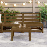 Garden Middle Sofas 2 pcs Honey Brown Solid Pinewood - Side View