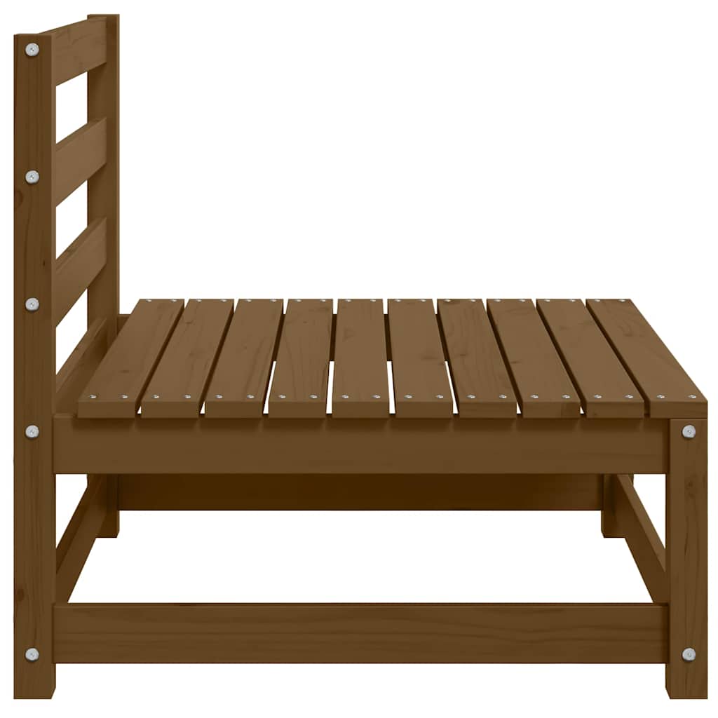 Garden Middle Sofas 2 pcs Honey Brown Solid Pinewood
