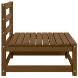 Garden Middle Sofas 2 pcs Honey Brown Solid Pinewood - Close-Up Angle