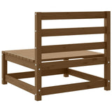 Garden Middle Sofas 2 pcs Honey Brown Solid Pinewood - Low Angle