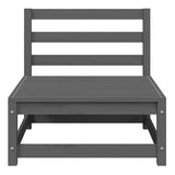 Garden Middle Sofas 3 pcs Grey Solid Pinewood - Rear View