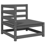 2 Piece Garden Lounge Set Grey Solid Pinewood