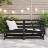 2 Piece Garden Lounge Set Black Solid Pinewood - Side View