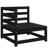 2 Piece Garden Lounge Set Black Solid Pinewood - Top-Down View