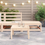 2 Piece Garden Lounge Set Solid Pinewood