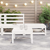 2 Piece Garden Lounge Set White Solid Pinewood - Side View