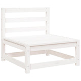2 Piece Garden Lounge Set White Solid Pinewood