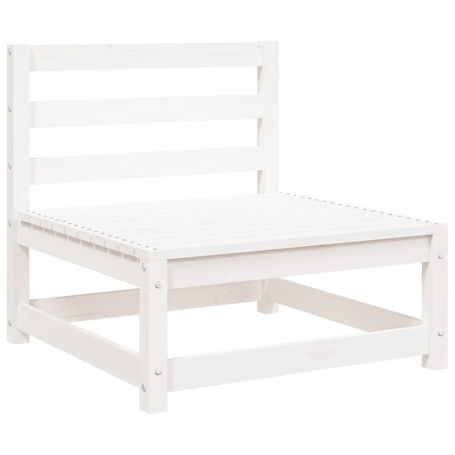 2 Piece Garden Lounge Set White Solid Pinewood