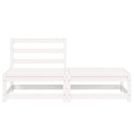 2 Piece Garden Lounge Set White Solid Pinewood
