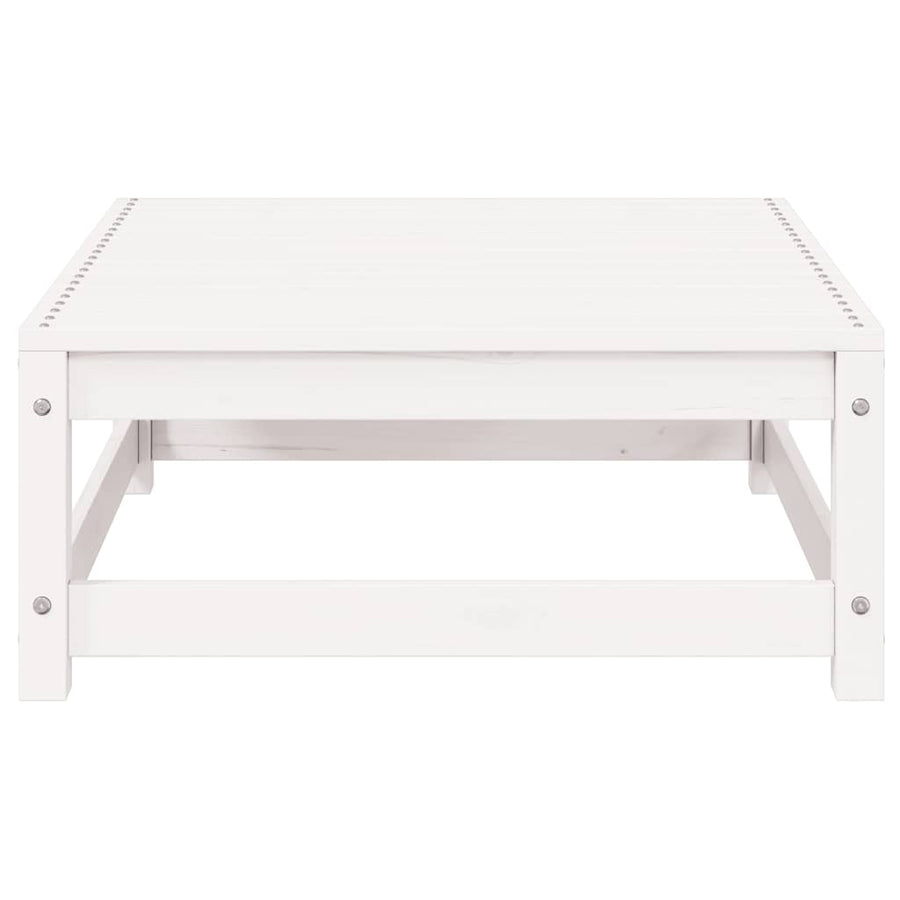 2 Piece Garden Lounge Set White Solid Pinewood