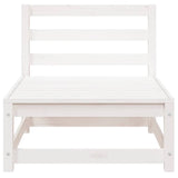 2 Piece Garden Lounge Set White Solid Pinewood - Low Angle