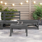 2 Piece Garden Lounge Set Grey Solid Pinewood