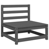 2 Piece Garden Lounge Set Grey Solid Pinewood - 45-Degree Angle