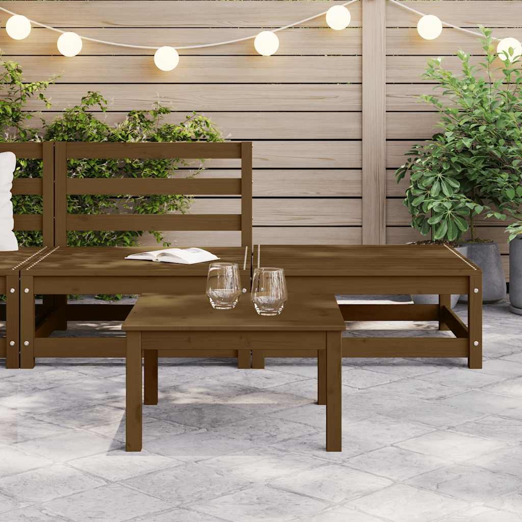 2 Piece Garden Lounge Set Honey Brown Solid Pinewood