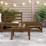 2 Piece Garden Lounge Set Honey Brown Solid Pinewood - Side View