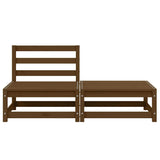 2 Piece Garden Lounge Set Honey Brown Solid Pinewood