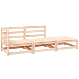 3 Piece Garden Lounge Set Solid Pinewood - Front View
