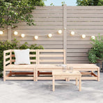 3 Piece Garden Lounge Set Solid Pinewood