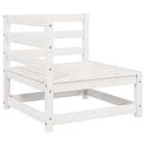 3 Piece Garden Lounge Set White Solid Pinewood - Top-Down View