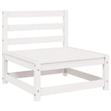 3 Piece Garden Lounge Set White Solid Pinewood - 45-Degree Angle