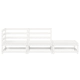 3 Piece Garden Lounge Set White Solid Pinewood - Close-Up Angle