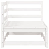 3 Piece Garden Lounge Set White Solid Pinewood - Low Angle