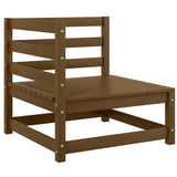 3 Piece Garden Lounge Set Honey Brown Solid Pinewood - Top-Down View