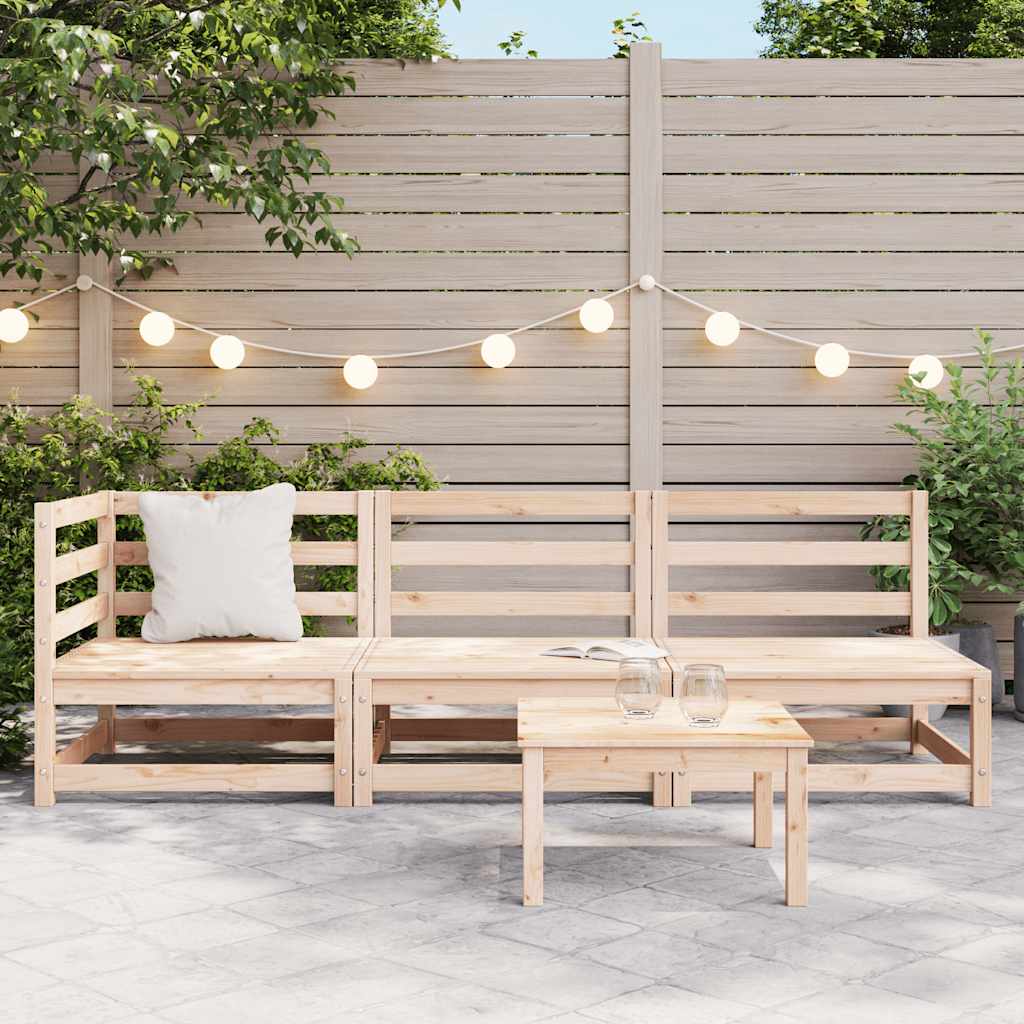 3 Piece Garden Lounge Set Solid Pinewood