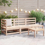 3 Piece Garden Lounge Set Solid Pinewood