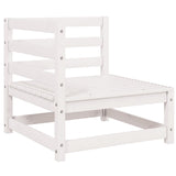 3 Piece Garden Lounge Set White Solid Pinewood - Top-Down View