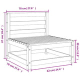 3 Piece Garden Lounge Set White Solid Pinewood - Extra Image