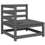 3 Piece Garden Lounge Set Grey Solid Pinewood