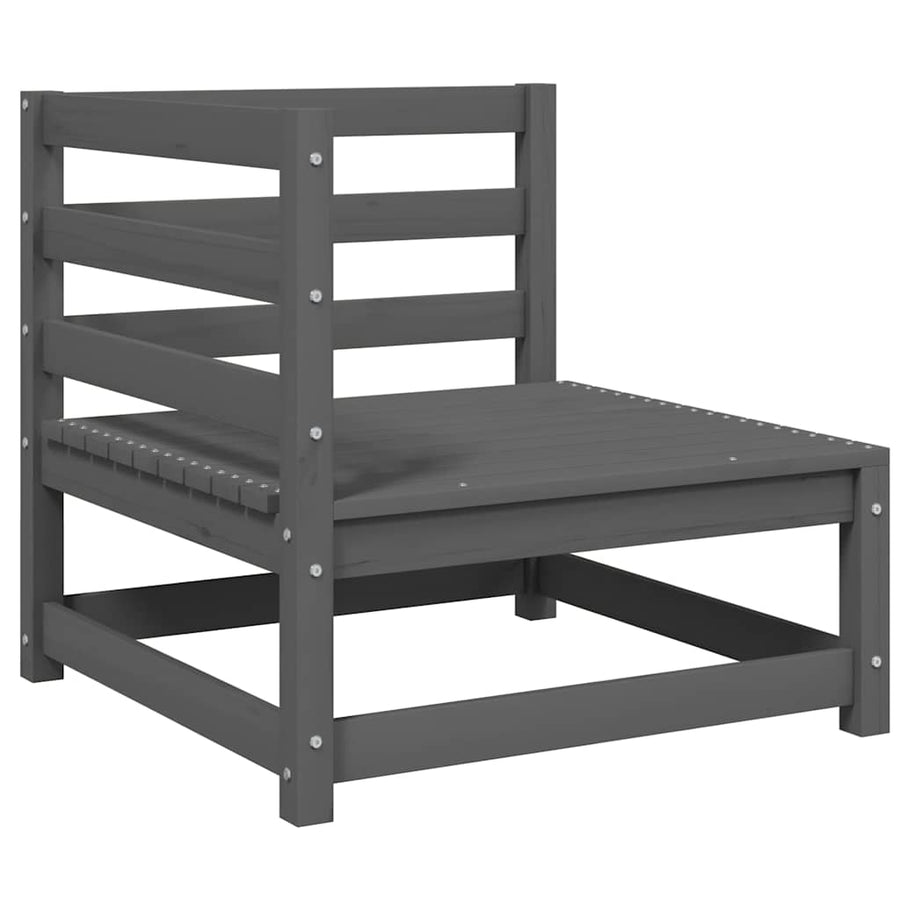 3 Piece Garden Lounge Set Grey Solid Pinewood