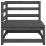 3 Piece Garden Lounge Set Grey Solid Pinewood - Low Angle