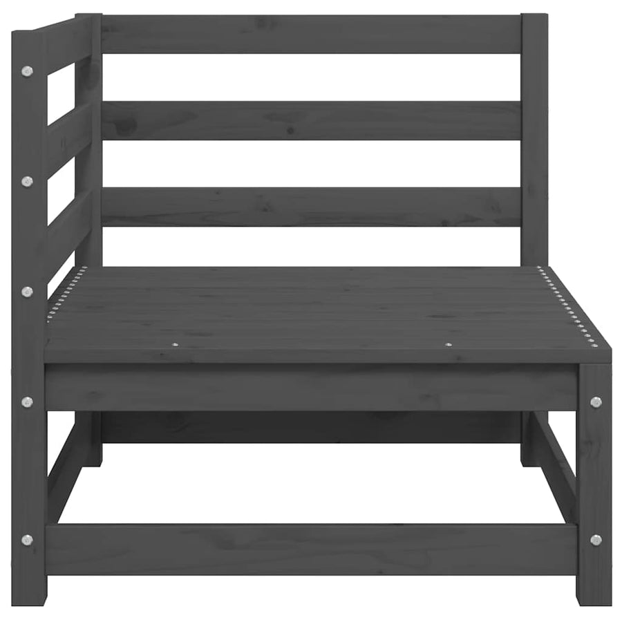 3 Piece Garden Lounge Set Grey Solid Pinewood