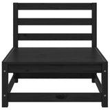 3 Piece Garden Lounge Set Black Solid Pinewood - Close-Up Angle