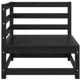 3 Piece Garden Lounge Set Black Solid Pinewood - Low Angle
