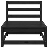 3 Piece Garden Lounge Set Black Solid Pinewood - Rear View